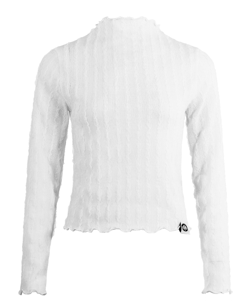 RUFFLE T-SHIRT IN WHITE (кружевной топ)