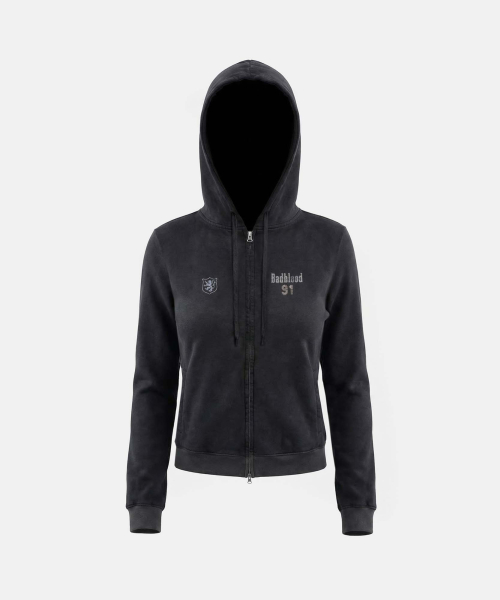 MUSINSA | BADBLOOD Sun Faded 2 Hooded Zip-Up - Black