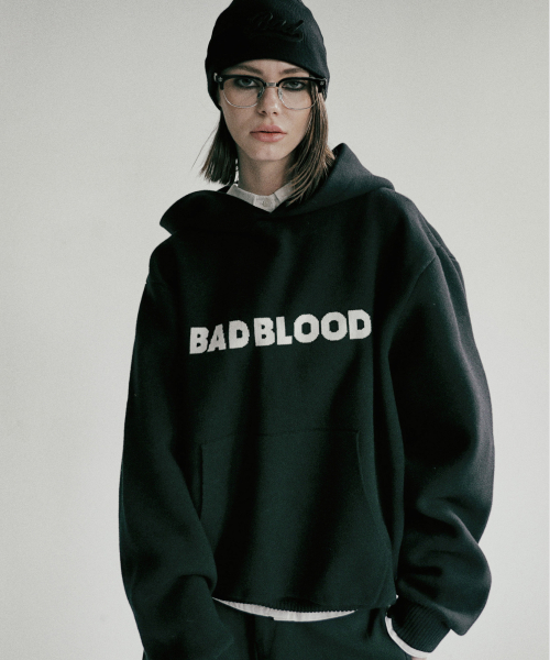 MUSINSA公式 | BADBLOOD ヘビーウェイトフードスウェット - ブラック