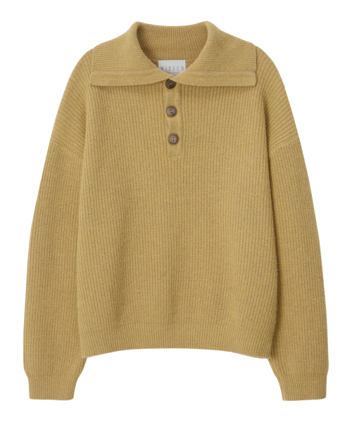 Wool High Neck Вязаная-Yellow