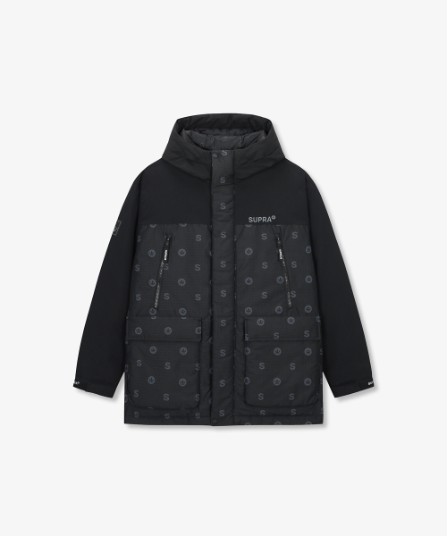Пуховик-сафари с монограммой (BLACK)