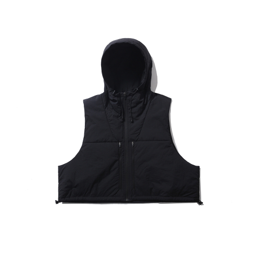 [AW23]С капюшоном Кроп Жилет / BLACK