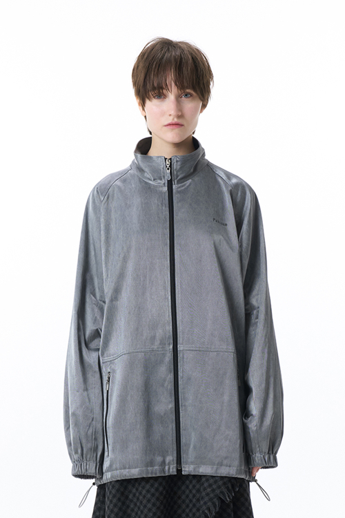 Глянцевый бомбер оверсайз Deep Grey