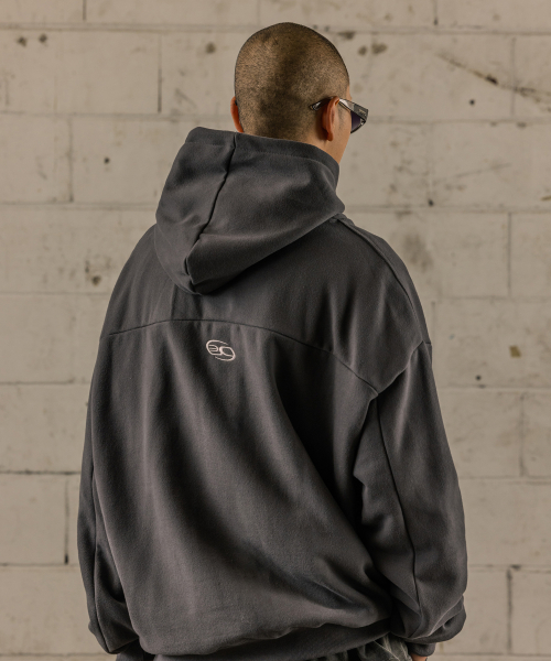 Худи BC Logo Snap Incision Charcoal