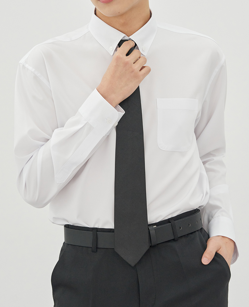 Длинный рукав рубашка Button-Down без складок