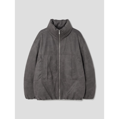 Искусственная замша стёганый пуховик Grey