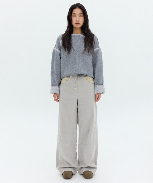 Оверсайз топ Circle Piping (Grey)