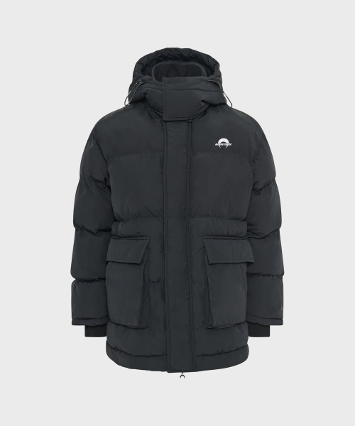 (U) MS SPORT NYLON PUFFER COAT BLACK, черный