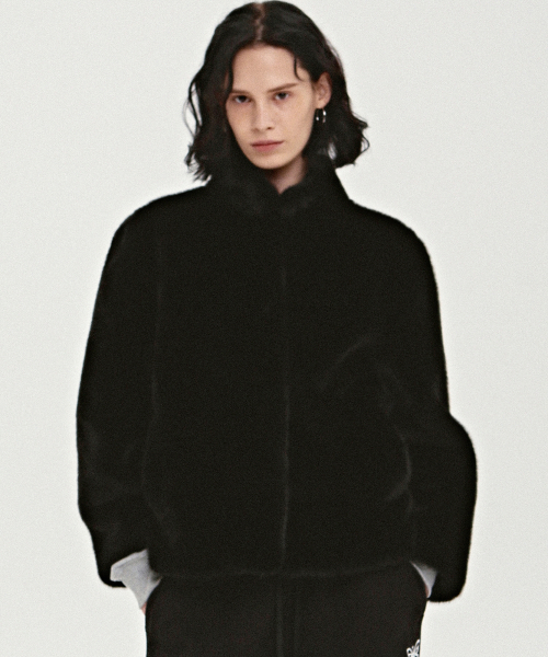 MUSINSA公式 NICK NICOLE HIGH NECK SOFT FUR JACKET BLACK