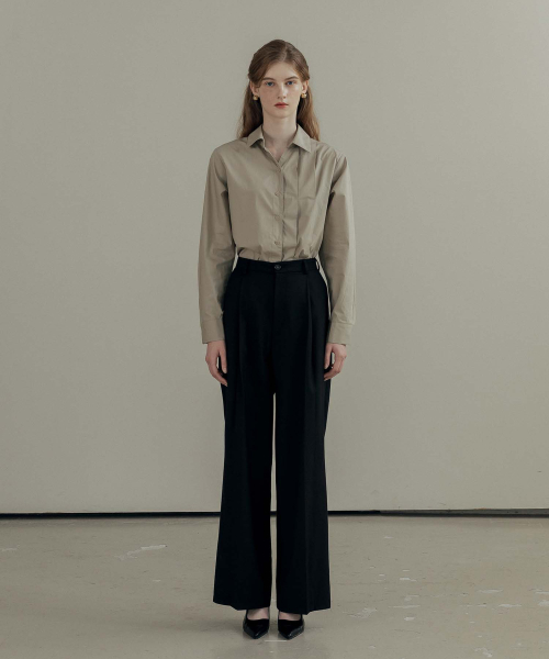 Sona Wide Slacks Pants _ Чёрная