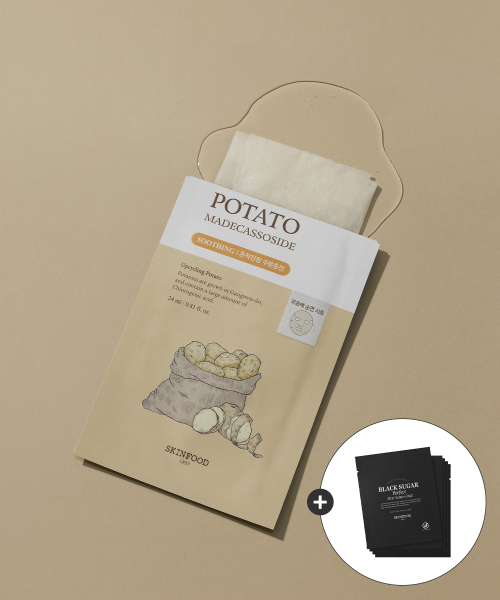 스킨푸드() [블랙슈가패드10매 증정][총30매]포테이토 마데카소사이드 마스크 20+10매 상품 이미지