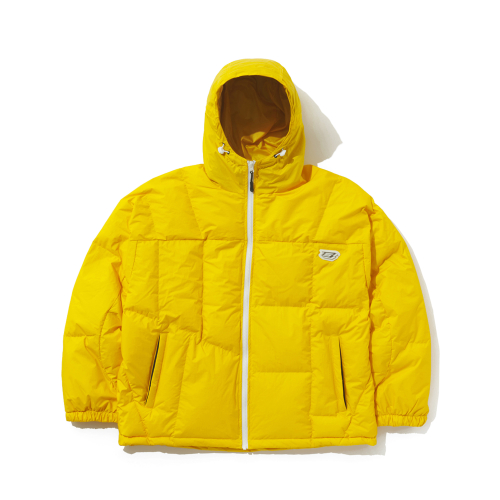 Асимметричный пуховик с капюшоном Yellow