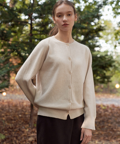 Round neck Button Knit Cardigan (4colors)