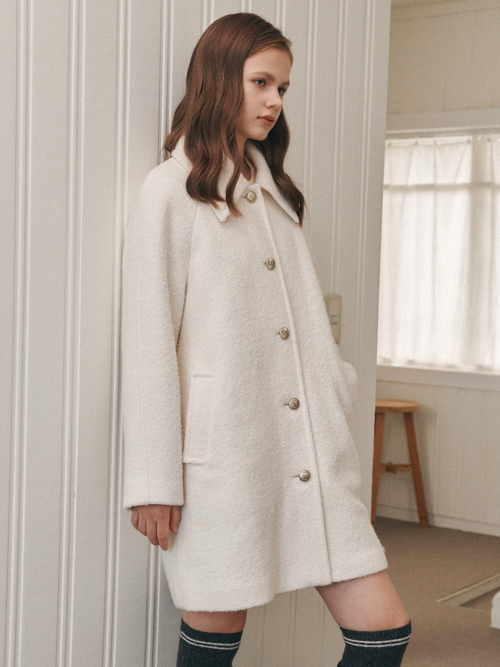boucle single back half coat- U1F41WCT010