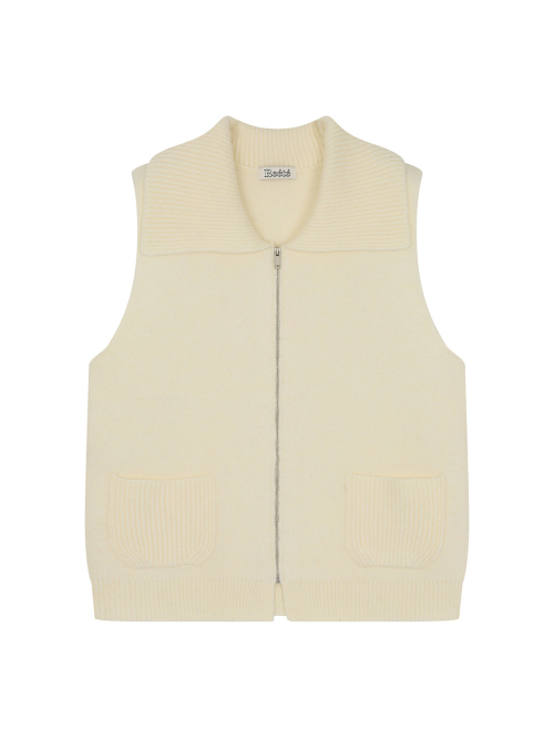 Coat set high neck knit vest- U1F42KVT900