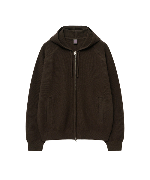 Фактурное худи на молнии, Brown