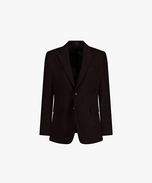 Вельветовый пиджак LKW26403 Brown regular fit на двух пуговицах