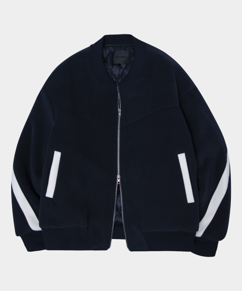 Двусторонняя куртка-бомбер с контрастными швами [Navy]