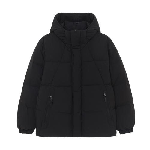 Пуховик из сирсакера Black