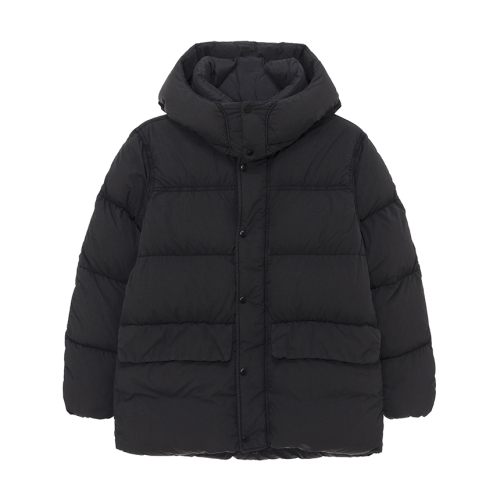 Пуховик с капюшоном garment-dyed Dark Gray