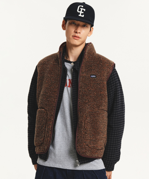 Флисовая Zip-up Vest (mixed brown)