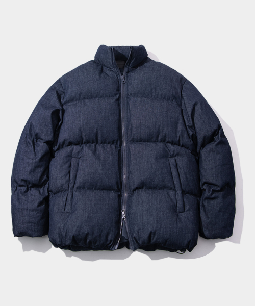 Двусторонний пуховик из денима на завязках Featherless Airy [Blue Denim]