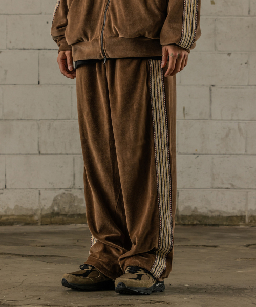 Бархатные трек-штаны BC Velvet Pattern Track Pants Brown