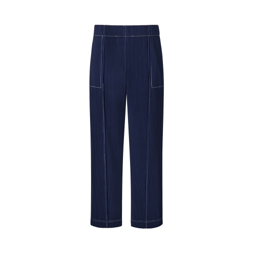 [Unisex] Брюки со складками и контрастной строчкой [Navy]