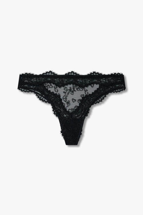 EMPORIO ARMANI UNDERWEAR женские бразильяна с вышивкой Black 0824311513