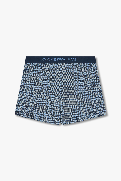EMPORIO ARMANI UNDERWEAR Мужские хлопковые боксеры с узором_Blue 0814312068