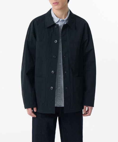 Нейлоновая куртка-чоре со складками [Navy]