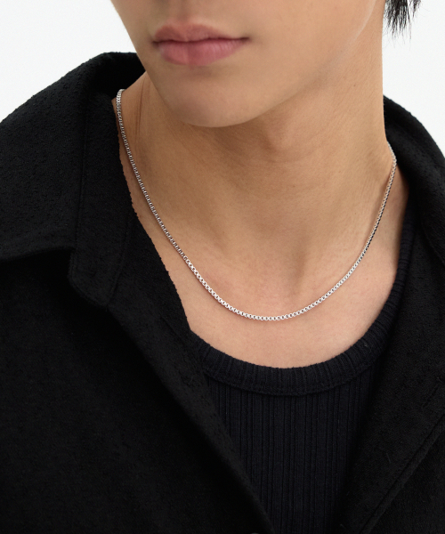 Box Chain Necklace - White