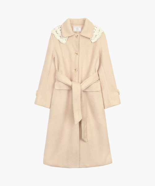 FAIRY LACE COLLAR COAT_BEIGE