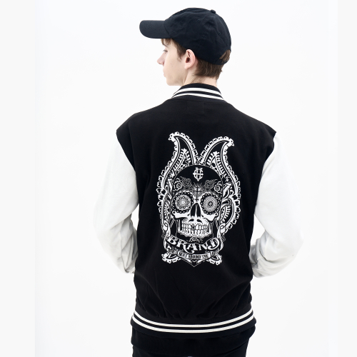 EV скелет-лого Varsity Jacket (Black/White)