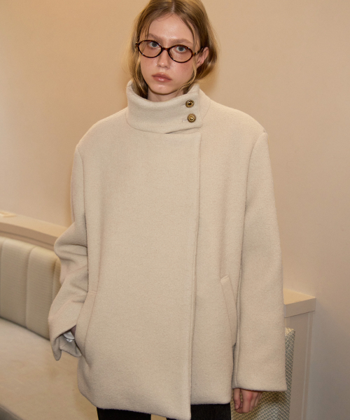 High Neck Classic пальто_ Ivory