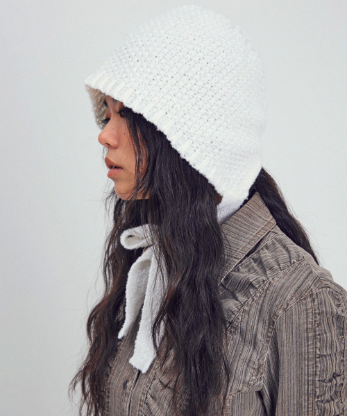 WAFFLE WHITE BONNET HAT