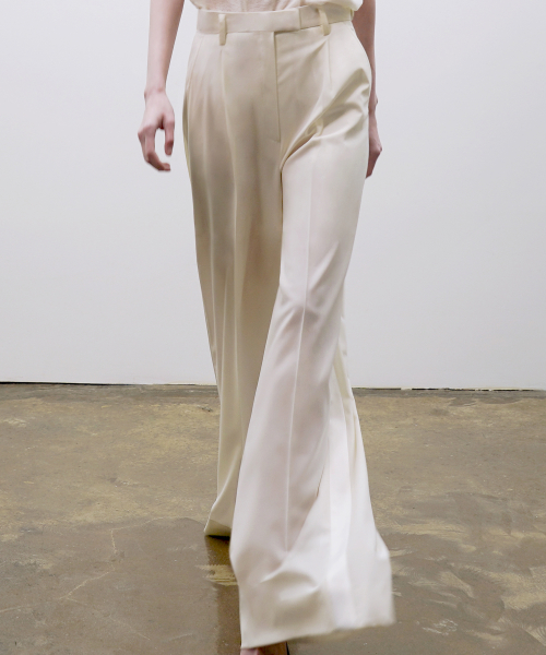 Шерстяные брюки смокинг wide [White(UNISEX)]_UTH-FP10