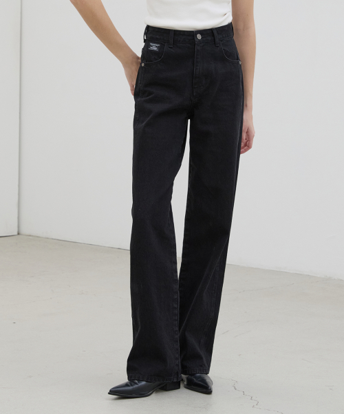 Джинсы Signature Semi Wide_BLACK
