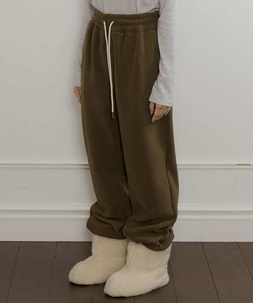 fleece jogger pants-brown