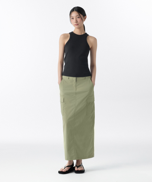Womens Cargo Maxi Skirt [Sage]