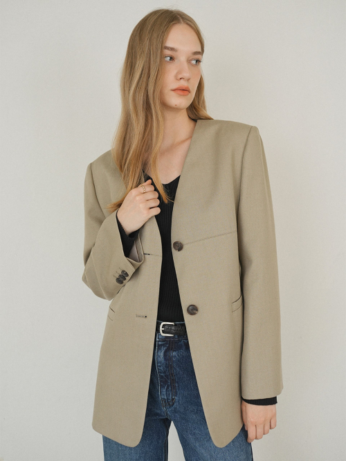 ジャケット on&on Collarless Stitch Jacket NEW4XJ258_96 온앤온(ON&ON) Collarless Stitch Jacket NEW4XJ258_96 - 사이즈