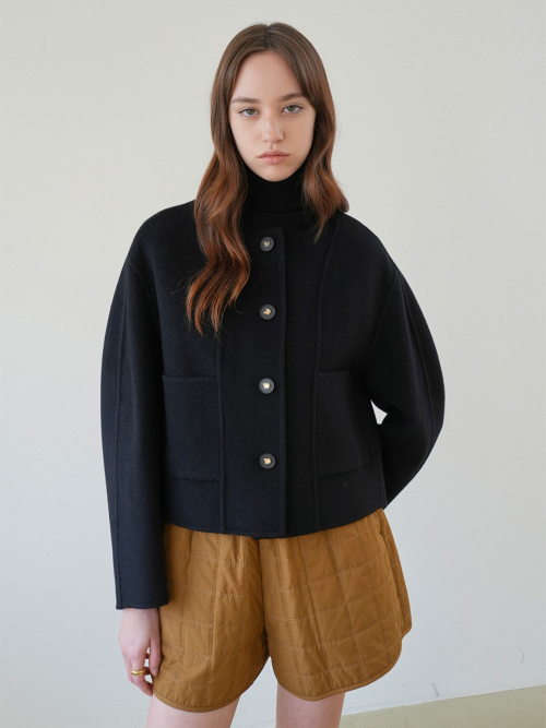 ★on&on★ Round Neck Handmade Wool Jacket NEW4WJ913_9C ジャケット on&on Round Neck Handmade Wool Jacket