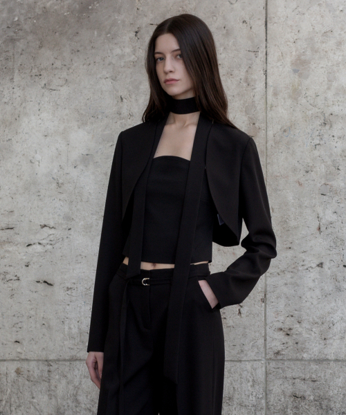 BOLERO CROPPED JACKET BLACK