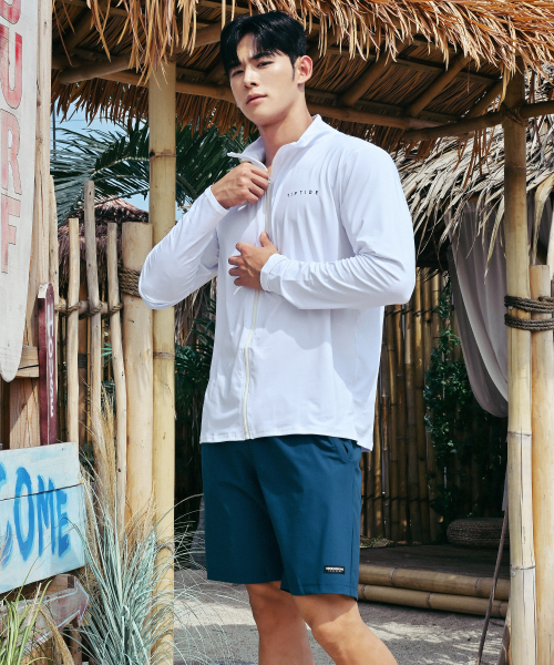 헤링본 [SET] 남성 루즈핏 집업 래쉬가드&쿨링 스윔 보드숏