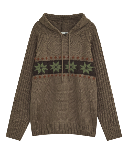 Скандинавский вязаный худи (BROWN)