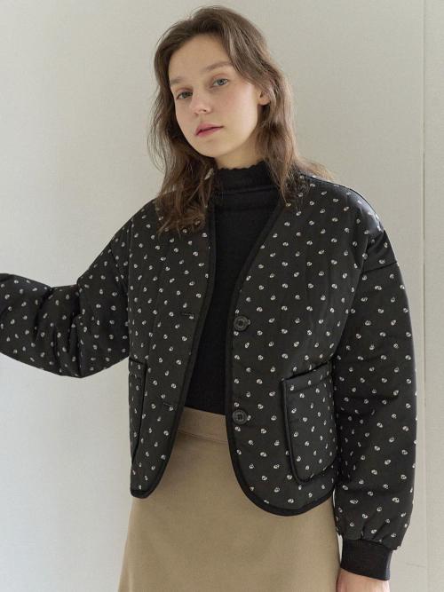Skeleton Padding Crop куртка - BLACK
