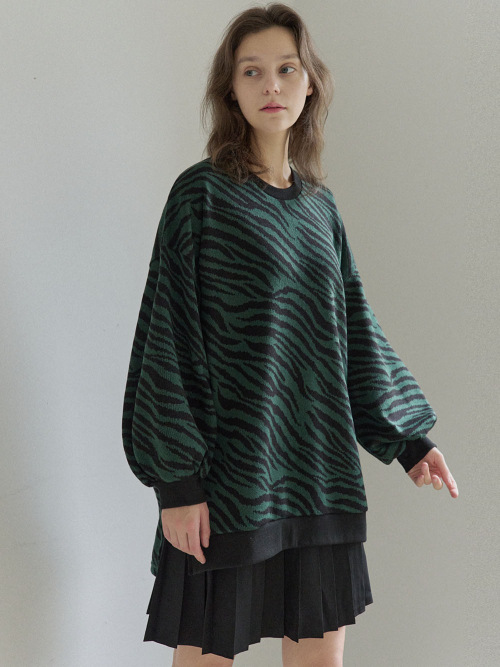 Zebra Oversize Knit - GREEN
