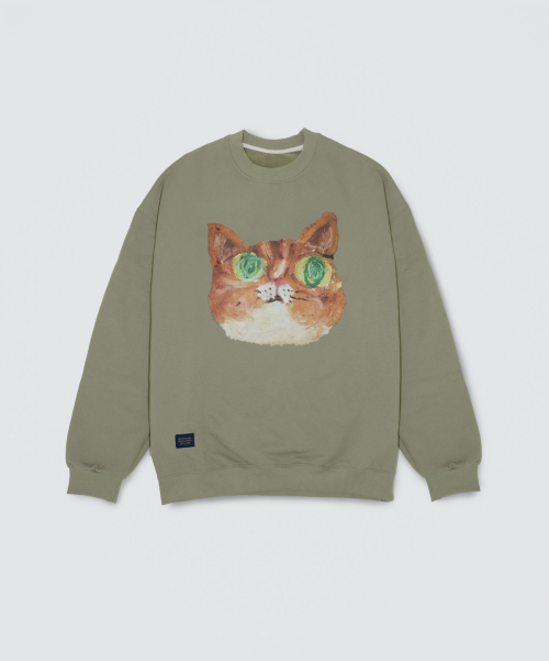 Свитшот с кошкой / Light Khaki
