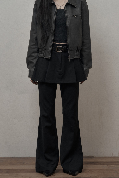 카키포인트(KHAKIPOINT) Skirt Layered Bootcut Pants (black
