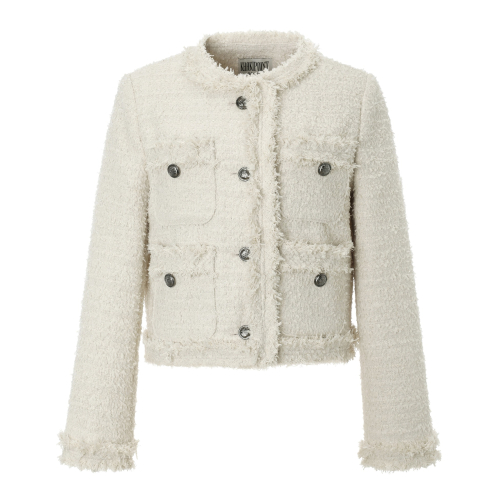 ◆KHAKIPOINT◆ Antique Crop Tweed Jacket ivory P00000ZF 카키포인트(KHAKIPOINT) Antique Crop Tweed Jacket (ivory